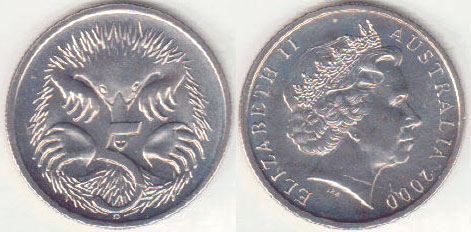 2000 Australia 5 Cents (chUnc) A002377